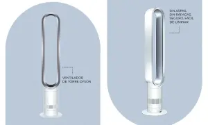 Ventilador de torre Dyson, ideal para el modo verano. Sin aspas, seguro y fácil de limpiar.